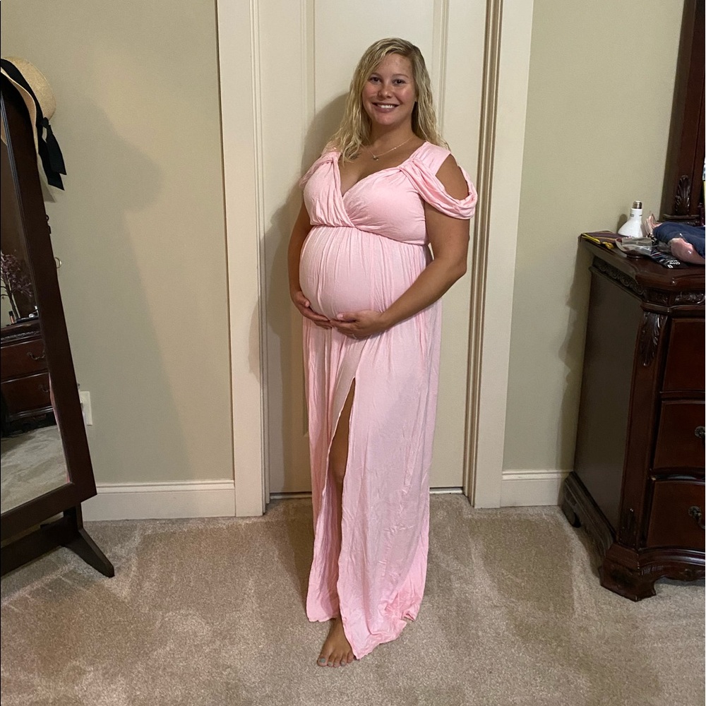 Pink maternity dress